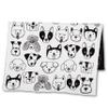 Abbott Collection 91-SNUGGLE-AB-59 Simple Dog Faces Small Throw, White/Black view 3