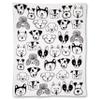 Abbott Collection 91-SNUGGLE-AB-59 Simple Dog Faces Small Throw, White/Black view 4