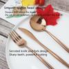 Kitchen Starter Set,Simply Modern,Cutlery Set 5Pcs Stainless Steel Flatware Set, Tableware Include Knife/Fork/Spoon, Mirror Polished Service for 1-Golden view 3