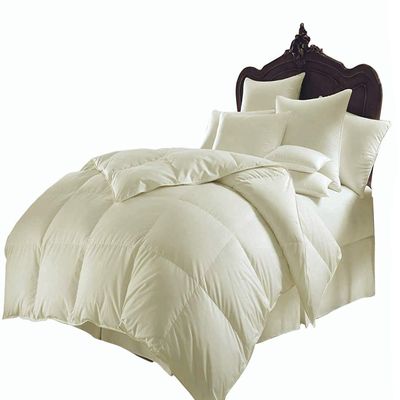 Victoria Bedding Soft 1200 Series 7 Piece 500 GSM Goose Down Egyptian Cotton Comforter Set (Comforter + Flat Sheet + Fitted Sheet + 4 Pillow Cases) Over-Size King Ivory 98'' x 120''
