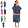 COR Childrens Unisex Poncho Towel Robe Light and Dark Blue for Kids Ages 3-10 (Knightrider) view 1