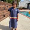 COR Childrens Unisex Poncho Towel Robe Light and Dark Blue for Kids Ages 3-10 (Knightrider) view 2