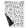 Abbott Collection 91-SNUGGLE-AB-57 Simple Cat Faces Small Throw, White/Black view 1