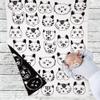 Abbott Collection 91-SNUGGLE-AB-57 Simple Cat Faces Small Throw, White/Black view 2