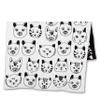 Abbott Collection 91-SNUGGLE-AB-57 Simple Cat Faces Small Throw, White/Black view 3