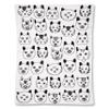 Abbott Collection 91-SNUGGLE-AB-57 Simple Cat Faces Small Throw, White/Black view 4