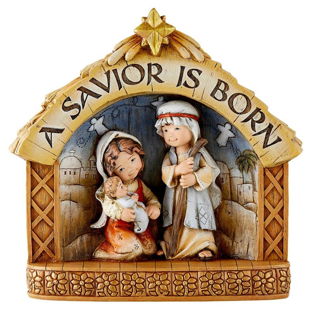 Autom Holy Family Nativity Scene Tabletop Decoration, Festive and Religious Indoor Manager Home Decor Christmas 2021, 10 Inches