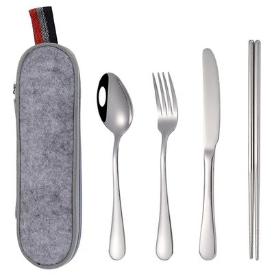 Kitchen Utensils Set,Kitchen Starter Set,Travel Cutlery Set Stainless Steel Camping Picnic Cutlery Kit Mirror Polish for Home/Travel/School-Silver_1Pcs