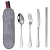 Kitchen Utensils Set,Kitchen Starter Set,Travel Cutlery Set Stainless Steel Camping Picnic Cutlery Kit Mirror Polish for Home/Travel/School-Silver_1Pcs view 1