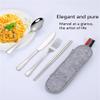 Kitchen Utensils Set,Kitchen Starter Set,Travel Cutlery Set Stainless Steel Camping Picnic Cutlery Kit Mirror Polish for Home/Travel/School-Silver_1Pcs view 4