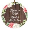 Designsify Christmas Tree Decoration, 84th Birthday Made in 1940 Aged to Perfection, Circle Ornament A, Gifts for Anniversary Valentines Mom Mothers Fathers Day Party, to Men Women Him Her view 1