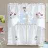 All American Collection Modern Contemporary 3pc Embroidered Home Kitchen Window Treatment Curtain Set (Swag Valance, Elegant Floral) view 1