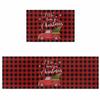 LooPoP Kitchen Rugs and Mats Sets of 2 Christmas Non-Slip Rubber Backing Area Rugs Washable Runner Carpets for Floor, Kitchen Truck Tree Snowflake Red Blank Lattice 23.6x35.4+23.6x70.9inch view 1
