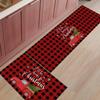 LooPoP Kitchen Rugs and Mats Sets of 2 Christmas Non-Slip Rubber Backing Area Rugs Washable Runner Carpets for Floor, Kitchen Truck Tree Snowflake Red Blank Lattice 23.6x35.4+23.6x70.9inch view 2