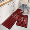 LooPoP Kitchen Rugs and Mats Sets of 2 Christmas Non-Slip Rubber Backing Area Rugs Washable Runner Carpets for Floor, Kitchen Truck Tree Snowflake Red Blank Lattice 23.6x35.4+23.6x70.9inch view 3