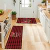 LooPoP Kitchen Rugs and Mats Sets of 2 Christmas Non-Slip Rubber Backing Area Rugs Washable Runner Carpets for Floor, Kitchen Truck Tree Snowflake Red Blank Lattice 23.6x35.4+23.6x70.9inch view 4