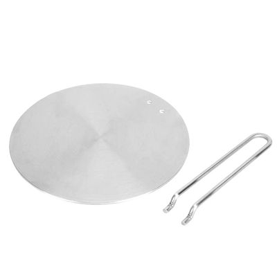 Cabilock Stainless Steel Induction Heat Diffuser Plate Adapter for Gas Stoves Kitchen Cooking Tool for Non-Induction Cookware Removable Handle for Easy Use