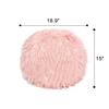 Adeco Unstuffed Ottoman Pouf Covers,19x15 inch Faux Fur Foot Stool,Round Floor Storage Cushion Covers for Living Room, Bedrooms, Home Decor (Pink) view 2