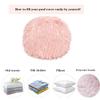 Adeco Unstuffed Ottoman Pouf Covers,19x15 inch Faux Fur Foot Stool,Round Floor Storage Cushion Covers for Living Room, Bedrooms, Home Decor (Pink) view 3