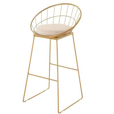 SYCARPET Metal Iron Wire Barstools Industrial Bar Stools Nordic Minimalist Style Counter Stools Indoor-Outdoor Counter Height Bar Stools 1pcs(Gold)