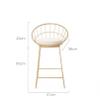 SYCARPET Metal Iron Wire Barstools Industrial Bar Stools Nordic Minimalist Style Counter Stools Indoor-Outdoor Counter Height Bar Stools 1pcs(Gold) view 3