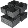 Uvellgift Woven Storage Baskets, Storage Bins, Cube Basket Container Baskets Storage Boxes Organizers for Clothes /Shelves/ Closet, Set of 6 (Grey) view 1