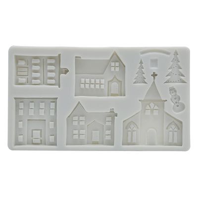 Baking Mold Silicone Molds for Baking, Silicone DIY Castle House Christmas Tree Mold Cake Chocolate Decorative Clay Mould Kitchen