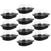 10PCS Rotisserie Chicken Roaster Container with Lids - Plastic Disposable Take out Containers Carrier with Clear Dome Lid view 1