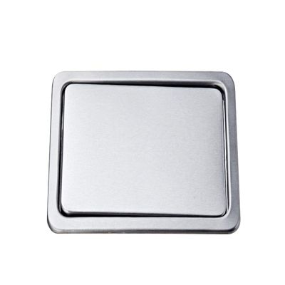 JHZDX Recessed Counter Top Cover Trash Bin Built-in Flap Garbage Can Kitchen Bench Stainless Steel(Silver),272x168mm Square
