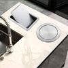 JHZDX Recessed Counter Top Cover Trash Bin Built-in Flap Garbage Can Kitchen Bench Stainless Steel(Silver),272x168mm Square view 4