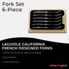 Laguiole California Fork Set - 6 Piece Blackwood Set - Ergonomic Handles - Stored in a California Oakwood Gift Box - Stainless Steel - Kitchen and Dinnerware view 2