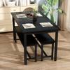 AWQM Dining Room Table Set, Kitchen Table Set with 2 Benches, Ideal for Home, Kitchen and Dining Room, Breakfast Table of 47.2x28.7x28.7 inches, Benches of 41.3x11.8x17.7 inches, Black view 4
