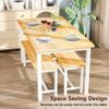 AWQM Dining Room Table Set, Kitchen Table Set with 2 Benches, Ideal for Home, Kitchen and Dining Room, Breakfast Table of 47.2x28.7x29.5 inches, Benches of 41.3x11.8x17.7 inches, Beige view 4