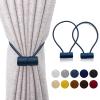Magnetic Curtain Tiebacks 2 Pack Modern Upgraded 16 Inch Strong Magnet Curtain Ties Back Decorative Curtain Holdbacks for Window Draperies (Blue) view 1