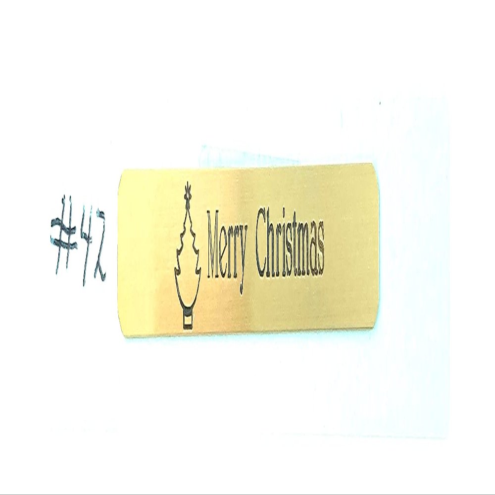 Longaberger Basket Tag #42 - Merry Christmas (Tree - Gold)
