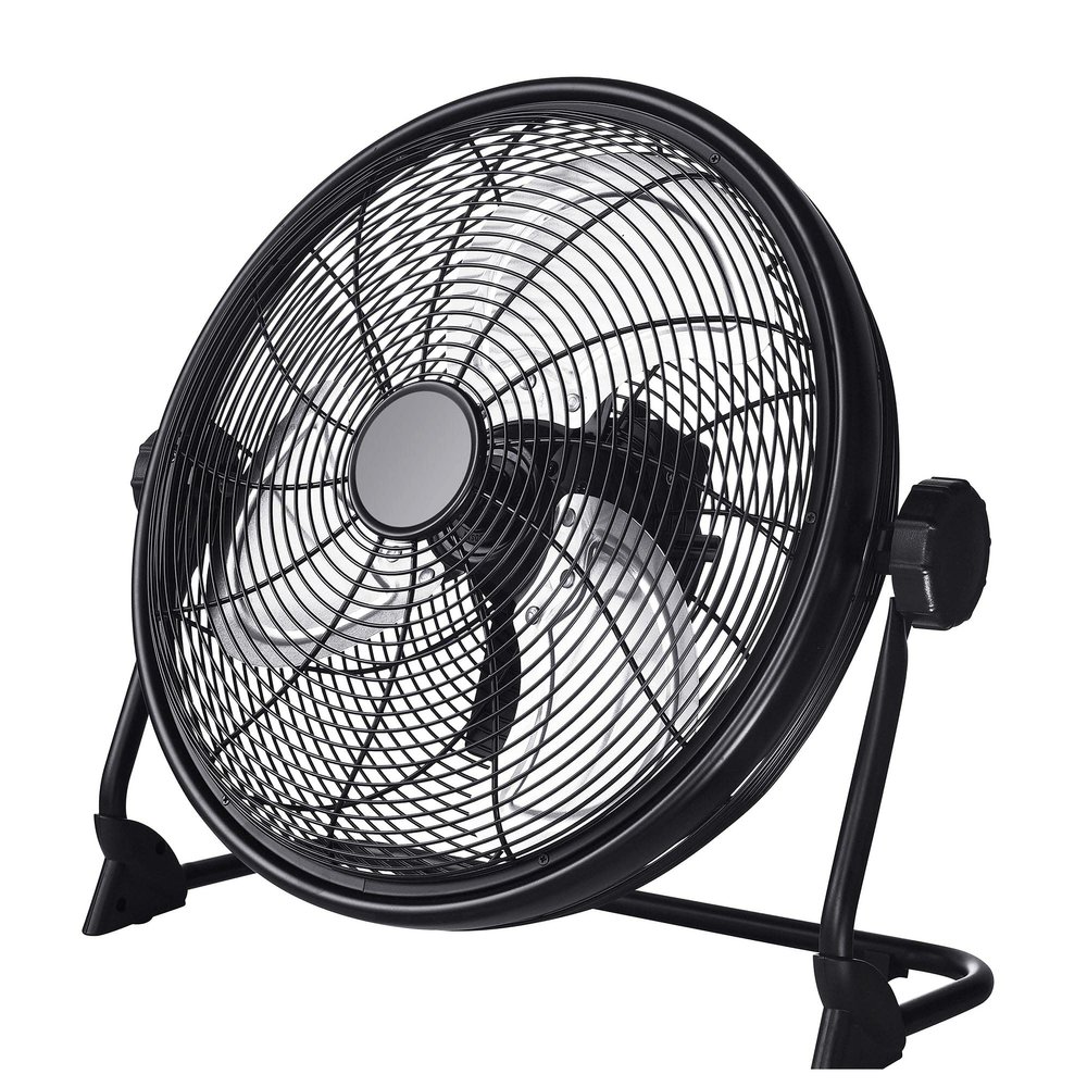 Ecohouzng Rechargeable Floor Fan Appliance Accesory, 16 inch, Black & Yellow