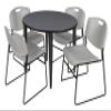 Regency Kahlo Round Breakroom Table Set, 36", Grey/Black/Grey view 1