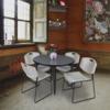 Regency Kahlo Round Breakroom Table Set, 36", Grey/Black/Grey view 2