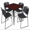 Regency Kahlo Breakroom Table Set, 36", Mahogany/Black/Black view 1