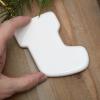 Factory Direct Craft Porcelain Stocking Christmas Ornaments | Package of 12 Blank Glazed Ceramic Stockings | Ready to Decorate and Personalize view 4