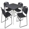 Regency Kahlo Breakroom Table Set, 36", Grey/Chrome/Black view 1