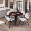 Regency Kahlo Round Breakroom Table Set, 48", Mahogany/Black/Grey view 2