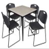 Regency Kahlo Round Breakroom Table Set, 42", Maple/Black/Black view 1
