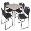 Regency Kahlo Breakroom Table Set, 36", Maple/Chrome/Black view 1