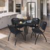 Regency Kahlo Round Breakroom Table Set, 42", Ash Grey/Black/Black view 2