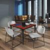 Regency Kahlo Round Breakroom Table Set, 42", Cherry/Black/Grey view 2