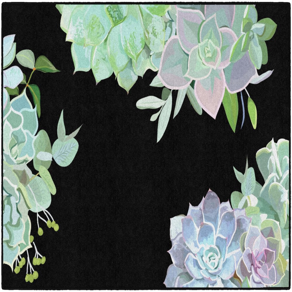 Flagship Carpets Simply Stylish Succulents Classroom Area Rug for Indoor Classroom Learning or Kid Bedroom Educational Play Mat, 5'x7'6", Multicolor