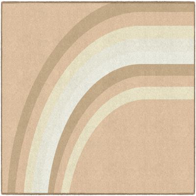Flagship Carpets Simply Stylish Neutral Rainbow Classroom Area Rug for Indoor Classroom Learning or Kid Bedroom Educational Play Mat, 5'x7'6",Brown