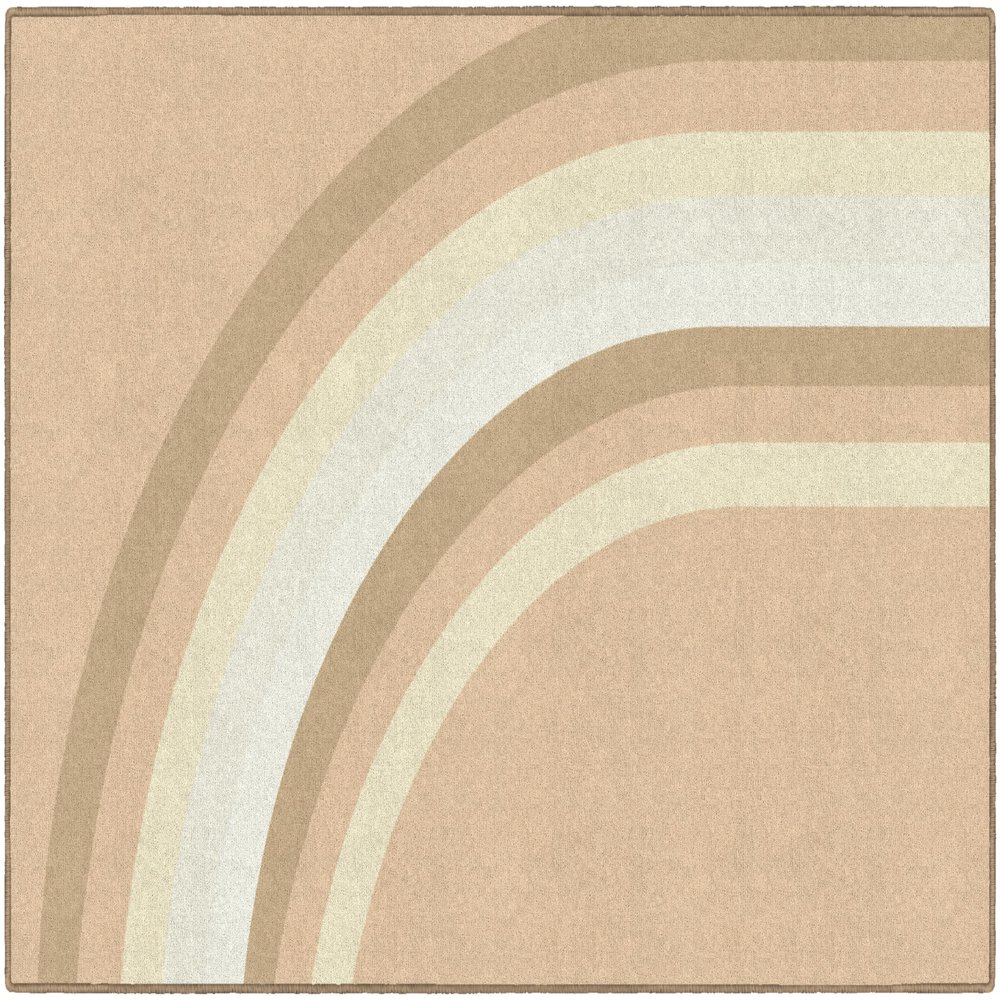 Flagship Carpets Simply Stylish Neutral Rainbow Classroom Area Rug for Indoor Classroom Learning or Kid Bedroom Educational Play Mat, 5'x7'6",Brown