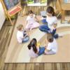 Flagship Carpets Simply Stylish Neutral Rainbow Classroom Area Rug for Indoor Classroom Learning or Kid Bedroom Educational Play Mat, 5'x7'6",Brown view 2